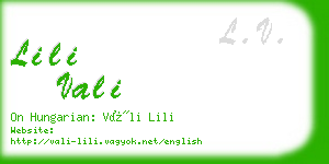 lili vali business card